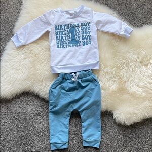 Amazon Kids 1st Birthday Matching Set - White and Blue